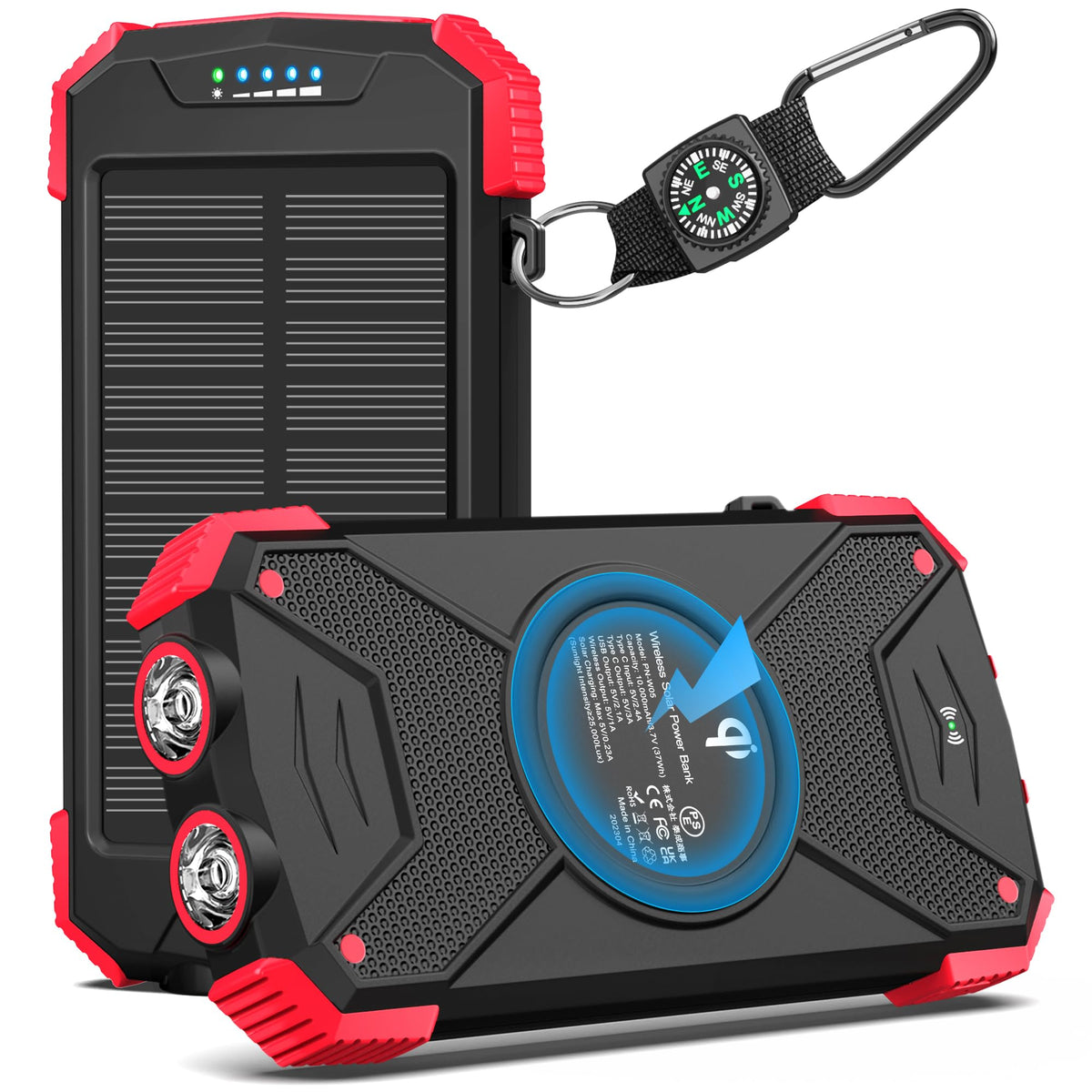 10,000mAh Solar Wireless Power Bank
