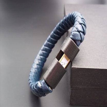 Braided Leather Charging Bracelet