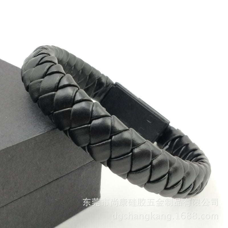 Braided Leather Charging Bracelet