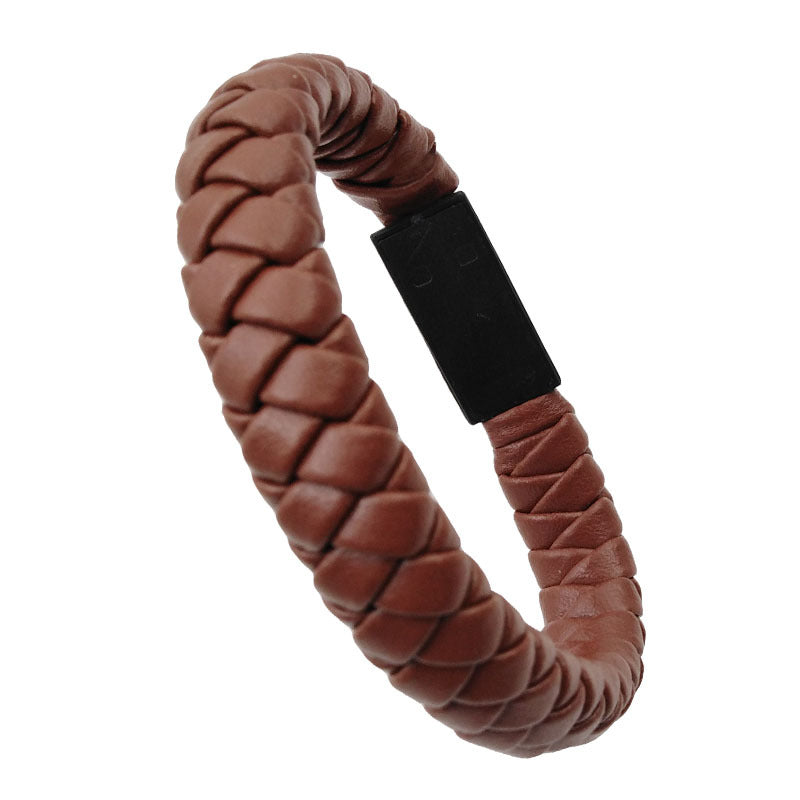 Braided Leather Charging Bracelet