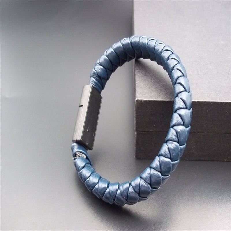 Braided Leather Charging Bracelet