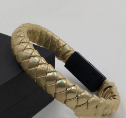 Braided Leather Charging Bracelet