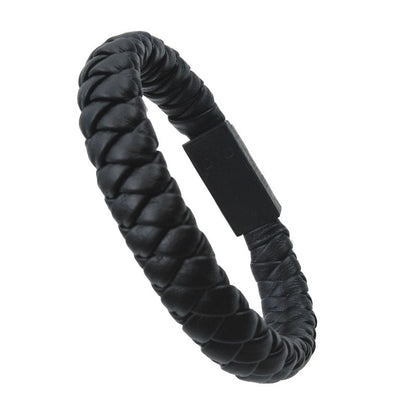 Braided Leather Charging Bracelet