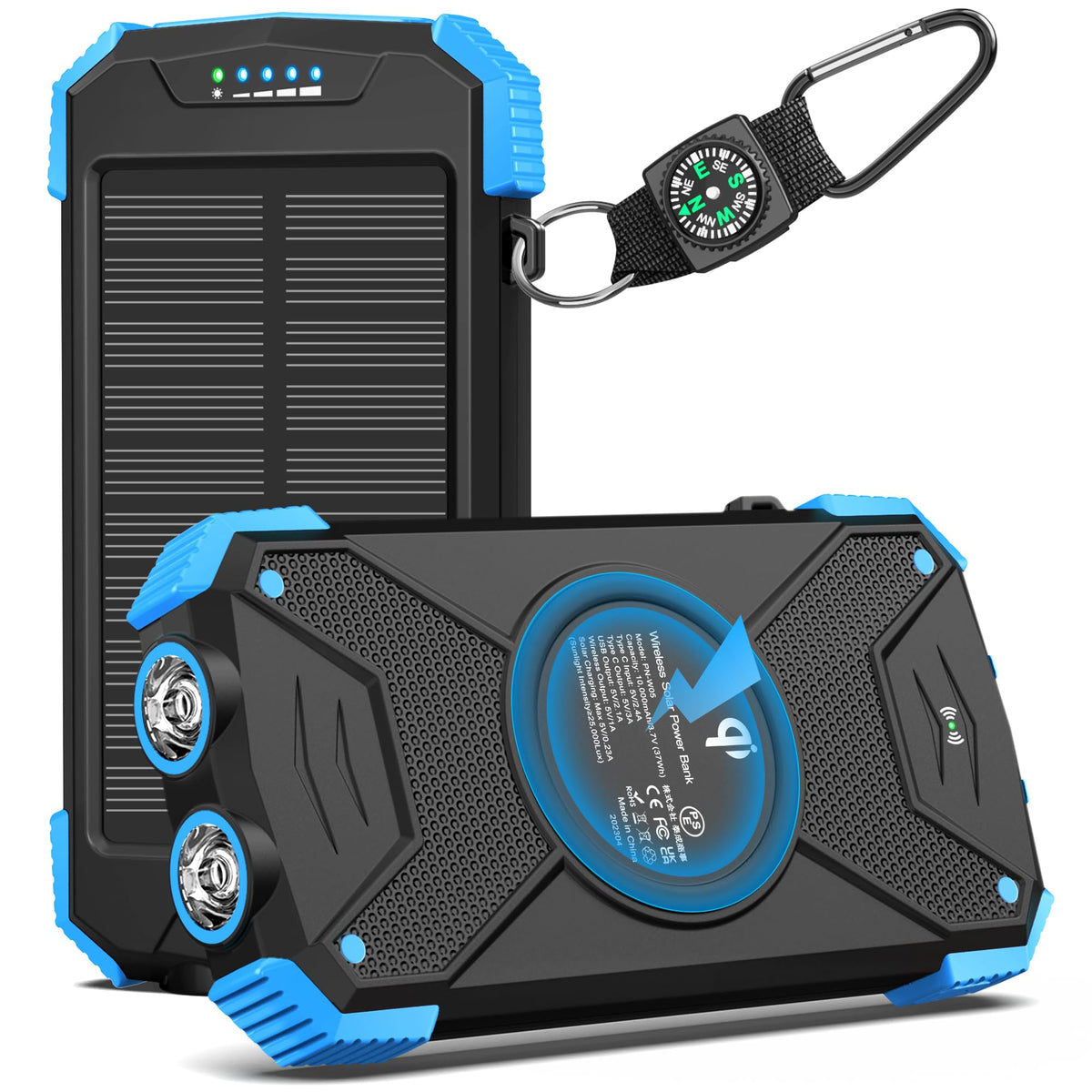 10,000mAh Solar Wireless Power Bank